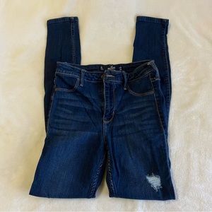 Hollister Dark Denim Ripped Distressed Skinny Jean Leggings